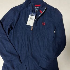 Chaps Boys quarter zip nwt new navy